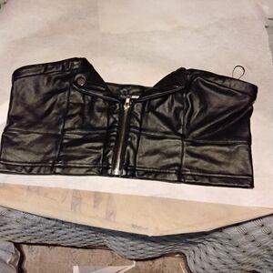 Fashion Nova Black Leather Top